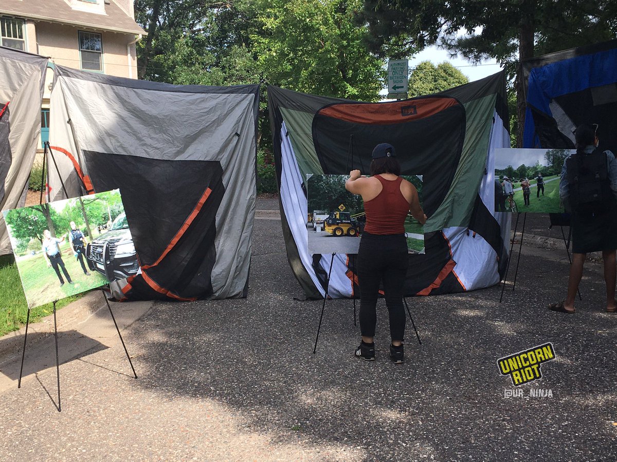  #Minneapolis: We are covering a press conference outside the home of the Superintendant of the Mpls Parks & Recreation Board. A public account is being given of the recent clearings of unhoused sanctuary encampments in public parks.