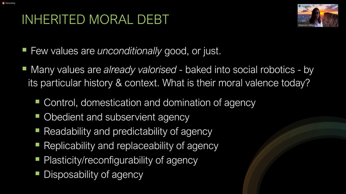 Inherited moral debt: our preferences for subservient, predictable, plastic, disposable agents. These amplify forms of injustice.