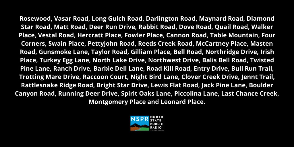 nsprnews's tweet image. #TehamaCounty Emergency Alert System - The evacuation warnings issued by @CAL_FIRE due to the #RedBankFire are for the following areas:
