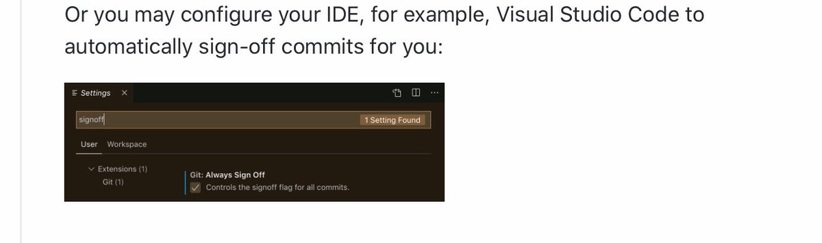 Sign off your project:So some organizations have a contributor guide to which signing off is considered important in every commit made. You do this by:($ git commit -s -m “commit message”)