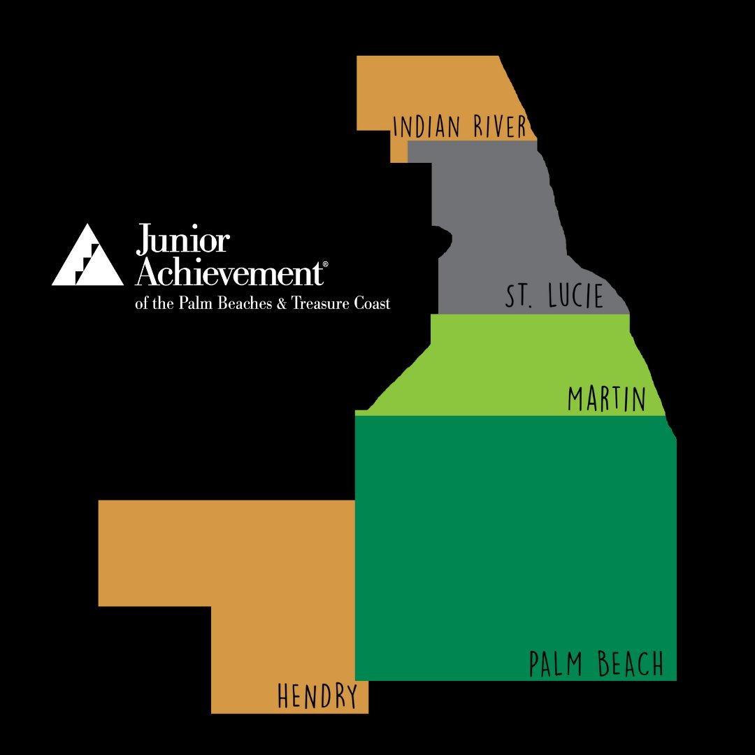 Junior Achievement is now proudly serving five counties! Within those five counties there is the potential to reach 250,000 students. Contact us today if you would like to volunteer to impact any number of those students! #JAPBTC #PalmBeach #Martin#StLucie #Hendry #IndianRiver