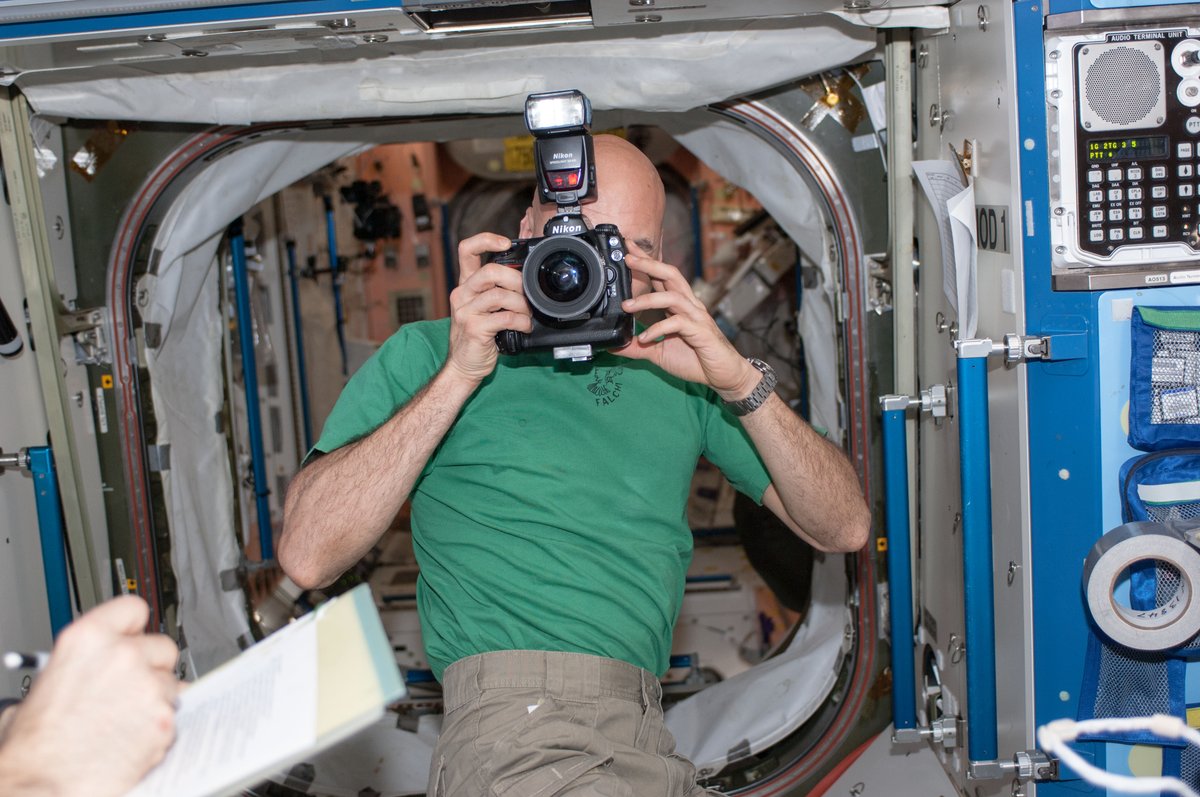 Just to give you a sense of what we're working on...a major part of our study involves looking at thousands of photos from the 20-year history of  @Space_Station. We're using publicly-available images from NASA's Flickr account to train our AI algorithm for tagging more photos.