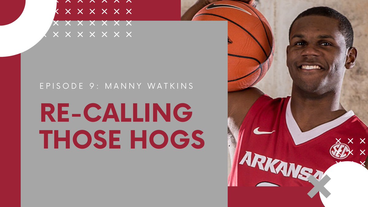 recallthosehogs's tweet photo. Episode 9 with Manny Watkins is out now! 🏀🚨 

Head over to Anchor, Spotify, or Youtube to hear former Razorback, Manny Watkins, recall his time as a Hog! https://t.co/eLxa7851nn