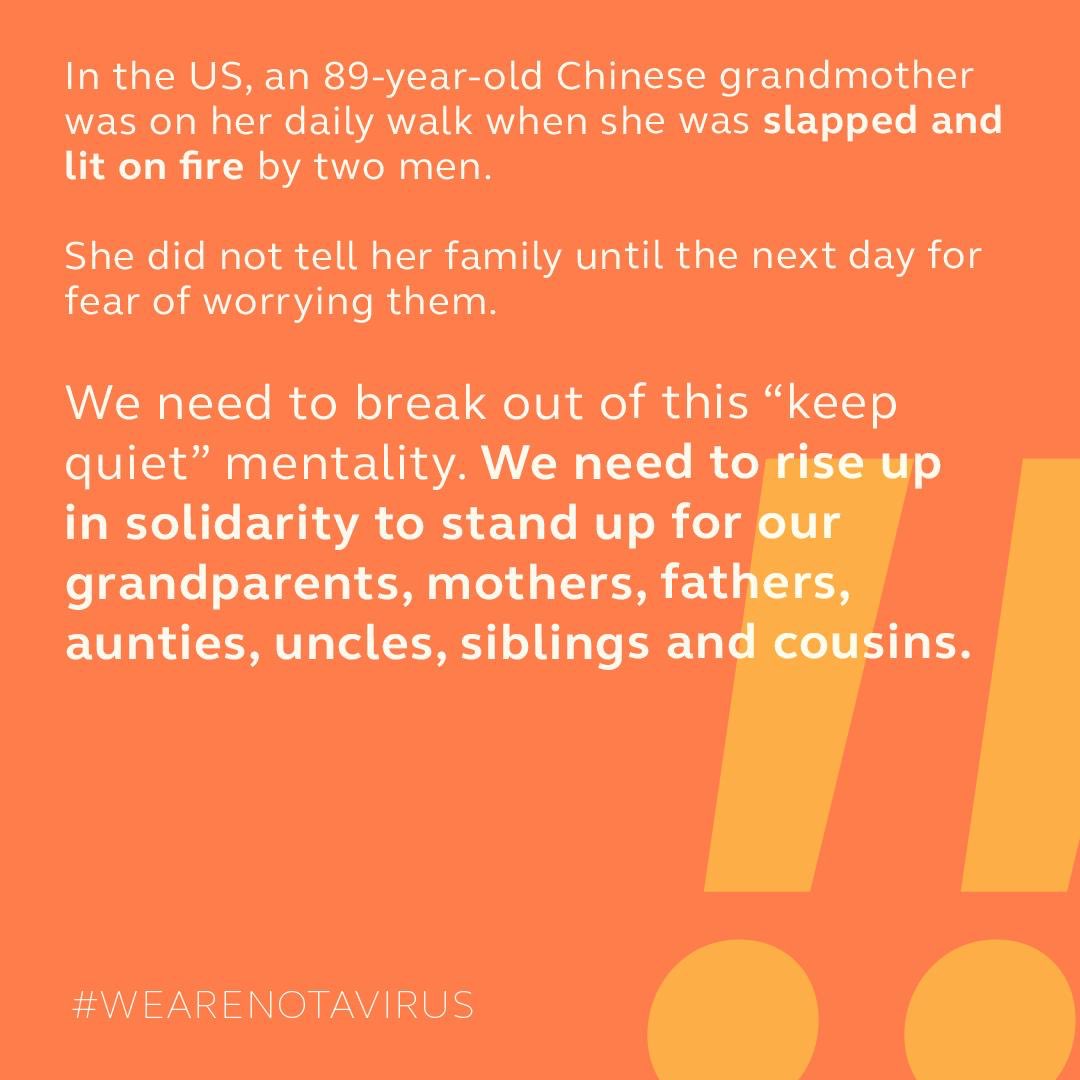 We have seen a surge in attacks since the coronavirus outbreak affecting those of Chinese descent and other East/Southeast Asian descent. Since January 2020, I have seen reports of really awful cases of physical violence, vandalism, racist abuse and more.