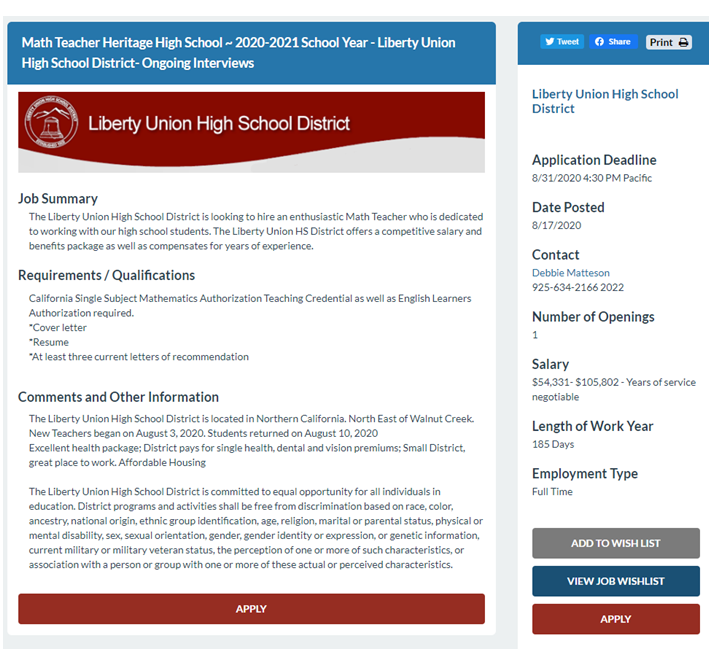 LibertyUnionHR's tweet photo. Immediate ! Math Teacher at Heritage High School.  Apply on-line at https://t.co/LC41KWeE8y https://t.co/6UaualIaiE