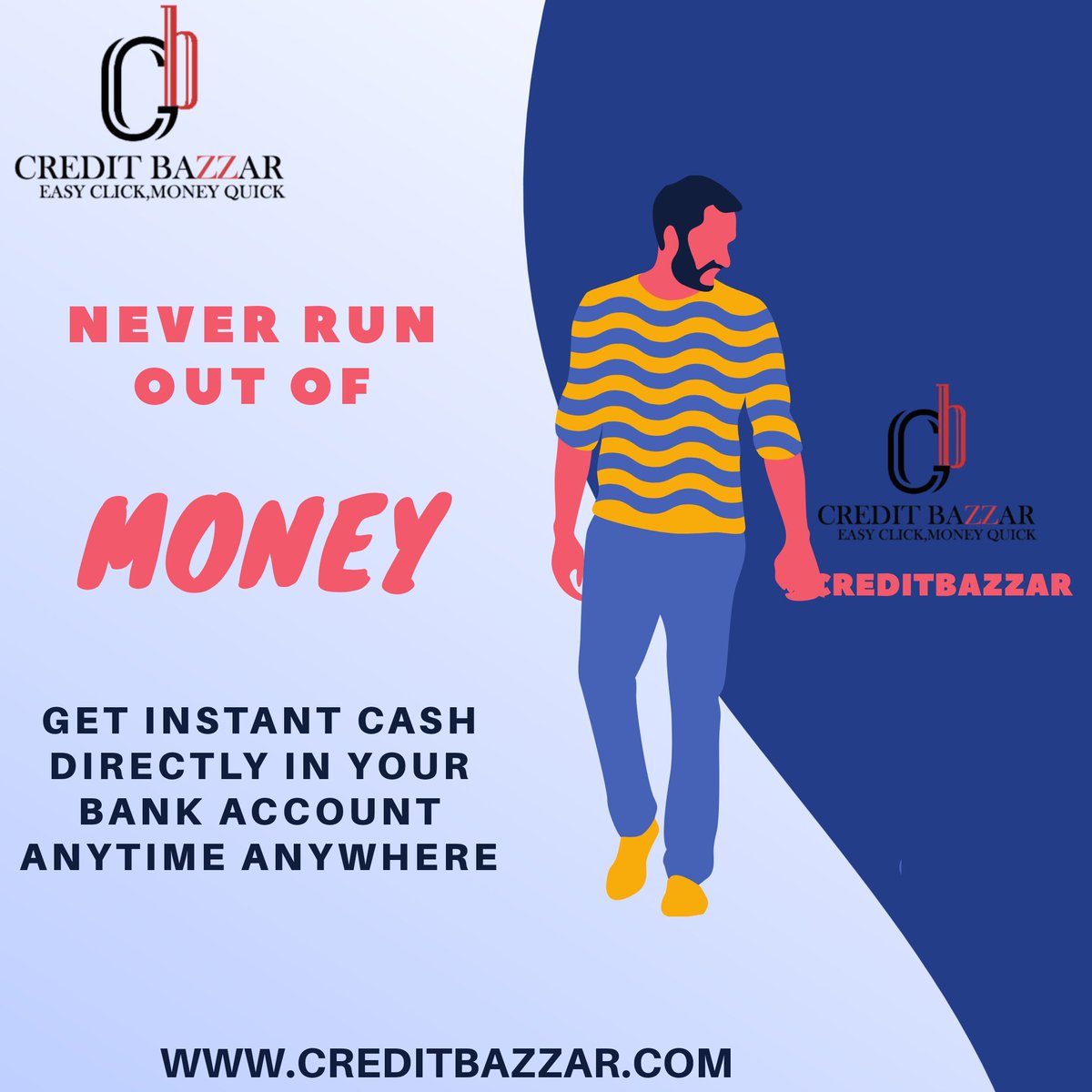 creditbazzar's tweet photo. Get instant cash in your bank account anytime anywhere.
Visit:https://t.co/GznDHHWlnn
.
.
.
.
#loan #paydayloans #instantloan #instaloan #easymoney #easycash #financialservices #financialsolutions #credit #delhi #shorttermloans #money #cash #india https://t.co/ExibRDCBI8