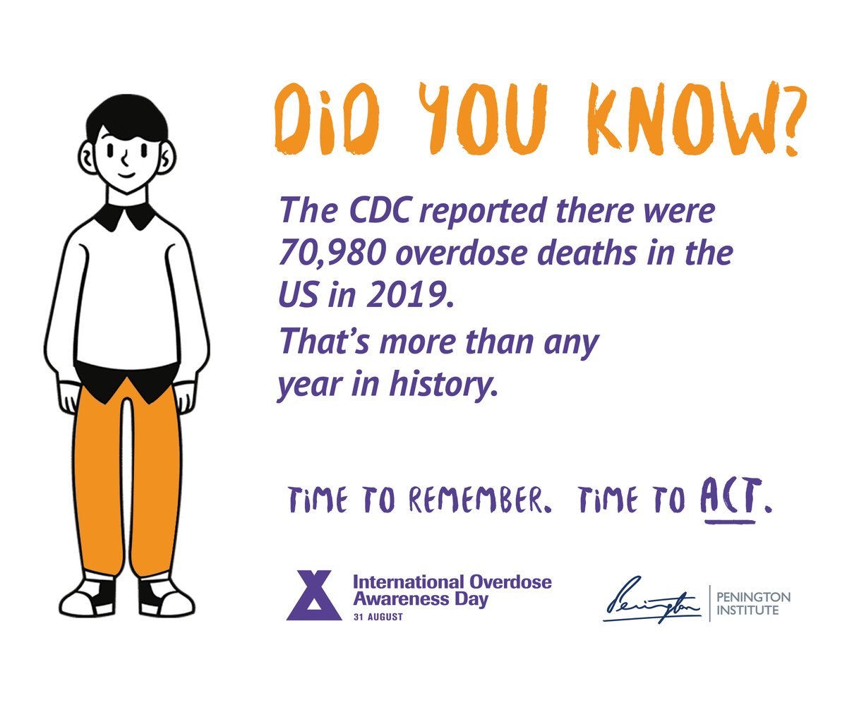 International Overdose Awareness Day (IOAD) is a global event held on August 31st each year and aims to raise awareness of overdose and reduce the stigma of a drug-related death. Check out overdoseday.com for more information and resources.