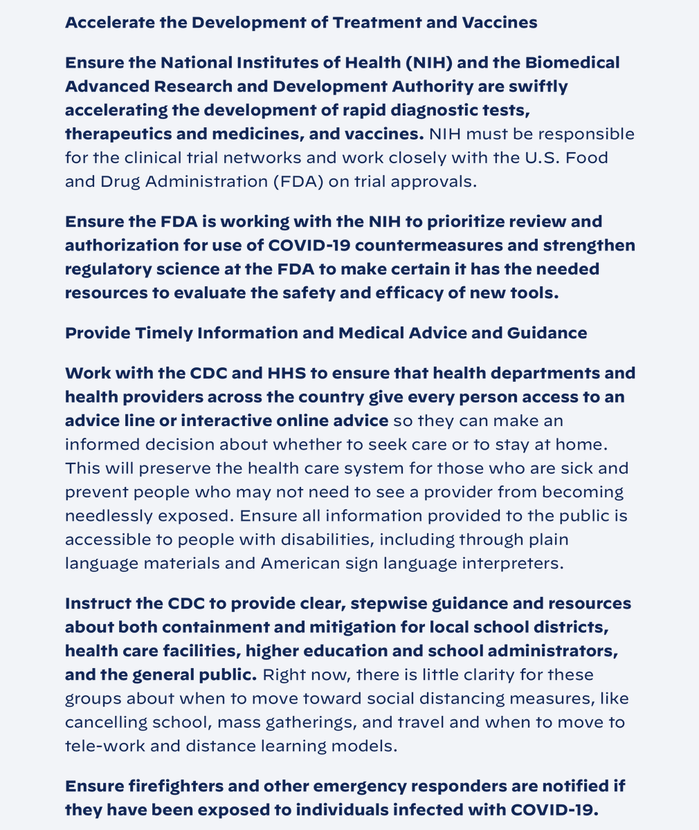 ...actual plans on treatments and vaccines, not just "gimme a vaccine before the election!!! ME ME ME ME!!!"...also, make sure doctors have guidance on national, standardized procedures...