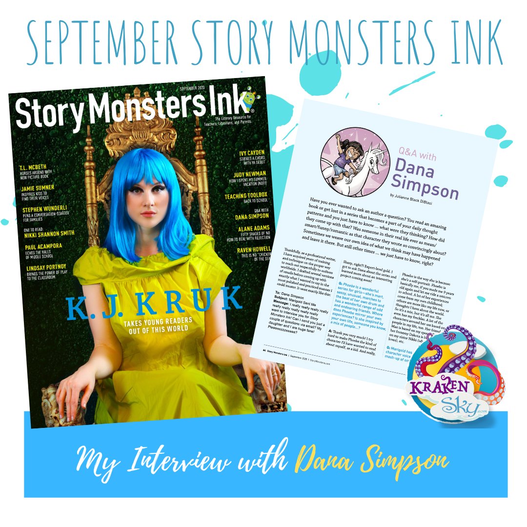 KrakenSkyArt's tweet photo. Awesome to announce my interview with Phoebe and Her Unicorn author #DanaSimpson is out in Story Monsters !  Also: #KJKruk #TLMcBeth #JamieSumner #StephenWunderli #NikkiShannonSmith #PaulAcampora &amp; more! https://t.co/FjjR5Kv5gC https://t.co/6o0KRy2eTN
