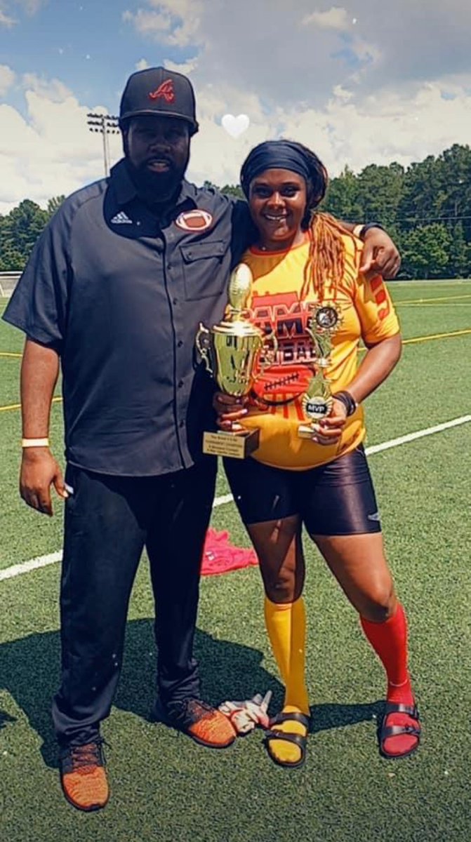 AlabamaFire's tweet image. Flag and tackle cuties!!! Their Coach isn’t so bad either!!! #wnfc #alfire #chicswhowearcleats