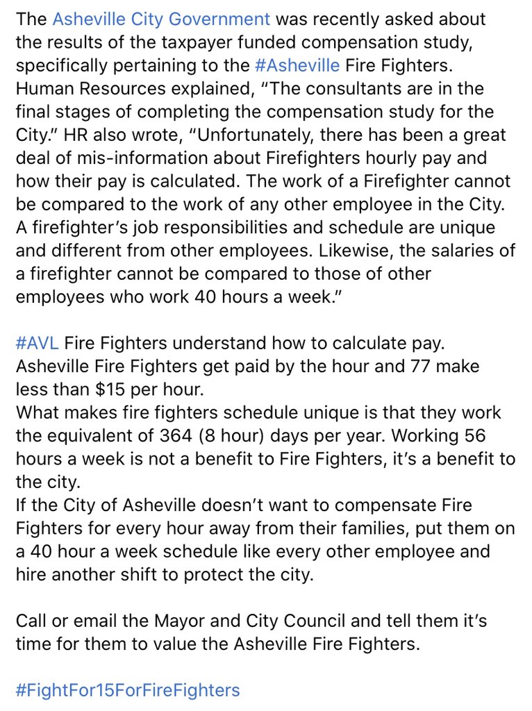 AFFA332's tweet photo. We may be a blue-collar trade. But despite what @CityofAsheville thinks, we understand how numbers work.
We also know a few things about fairness. Equity. Right and wrong.
And we know that #AVL City Government left 77 members behind.
#FightFor15ForFireFighters https://t.co/Uuwm0rWHS2