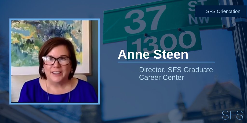 2. Want to jumpstart your career through SFS? The SFS Graduate Career Center has got you covered!  @gusfs_careers Director  @anne_steen tells students, “We partner with you to execute your career and your legacy as a global leader.”