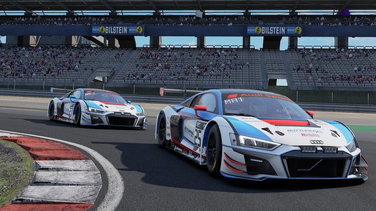 ButtlerMotors's tweet photo. Don't miss our #ACC squad racing at the #GTR24h 2H Sprint Series on the legendary Nürburgring GP Track.

📺➡️ https://t.co/XVPtoOU8ps.

🙏 to our partners: @vcoesports #MilltekSportDeutschland #FramiAutosport #OMPRacing #simskinde #7mod #PBPer4mance #SimFormula #MasitaEsports https://t.co/mYHa9BT2fa