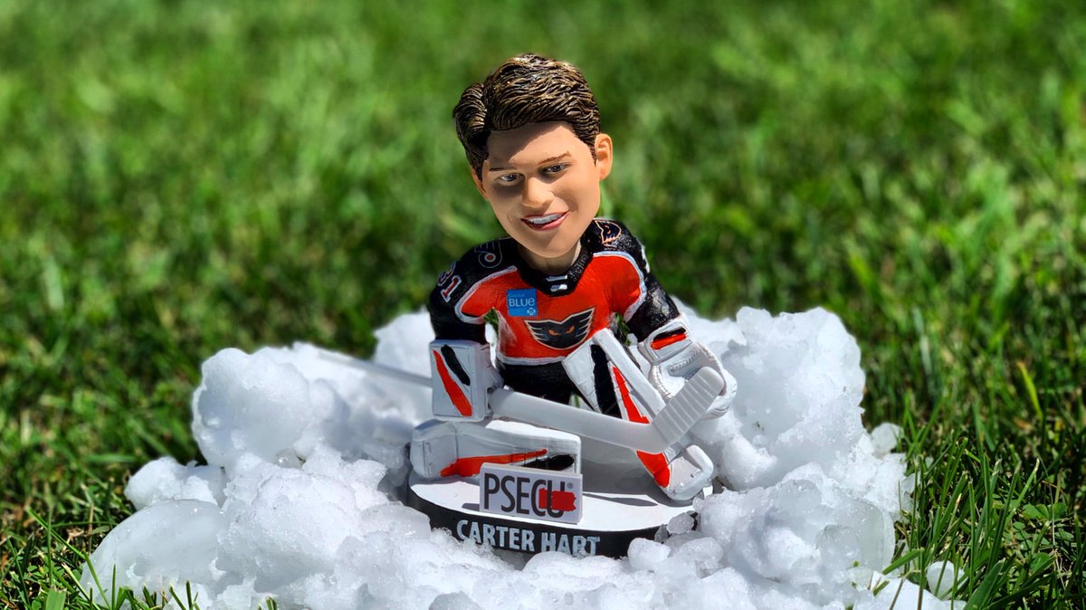 In honor of former #LVPhantoms goaltender Carter Hart’s back-to-back shutouts for the <a href="/NHLFlyers/">Philadelphia Flyers</a>. We’re giving you a shot at one of 20 Hart bobbleheads! Just RT this tweet and reply with why you love Carter so much and we’ll randomly select winners on Friday afternoon.