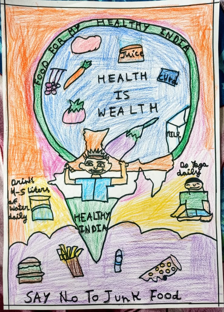 A beautiful poster made by my student ...Health is Wealth