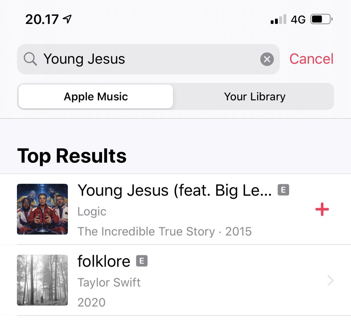 Searching for Young Jesus (the band) on <a href="/AppleMusic/">Apple Music</a> 🤯 #TaylorSwiftIsJesus
