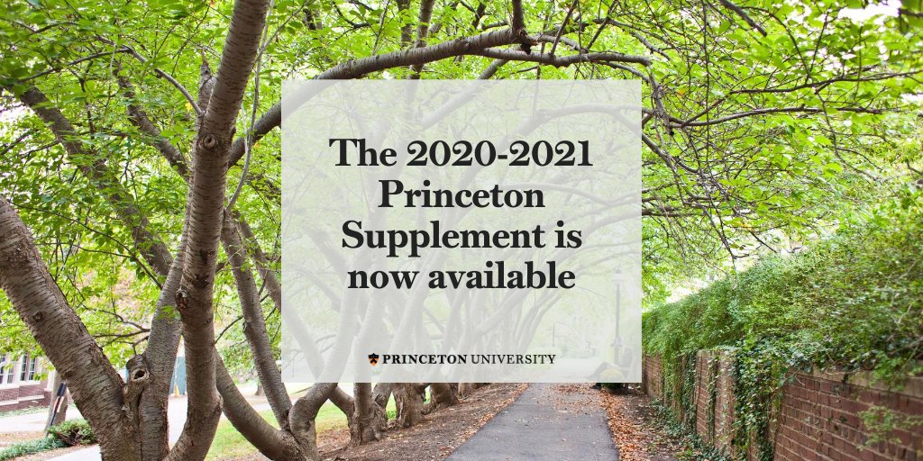 The 2020-2021 Princeton Supplement is now available for first-year applicants! We can't wait to read your applications and learn more about you! ✏️💻🐯

admission.princeton.edu/how-apply/appl…