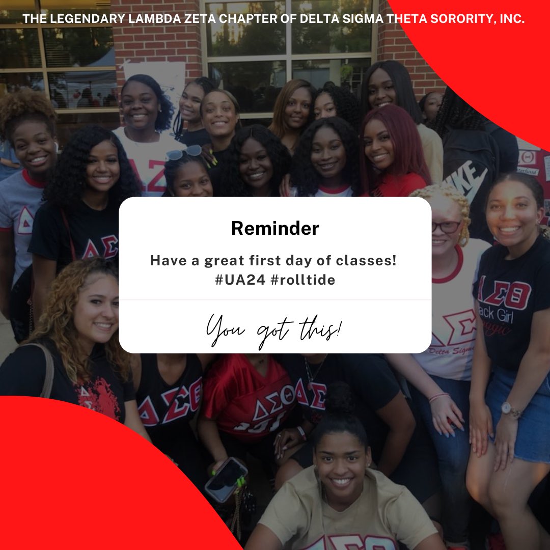 LZDivas's tweet photo. The Lambda Zeta Chapter of Delta Sigma Theta Sorority, Inc. welcomes #UA24 to the Capstone! 😁📚 We hope you have a great first day!! ❤️ 

*This picture was taken prior to the pandemic* https://t.co/DYB1DVRYRe