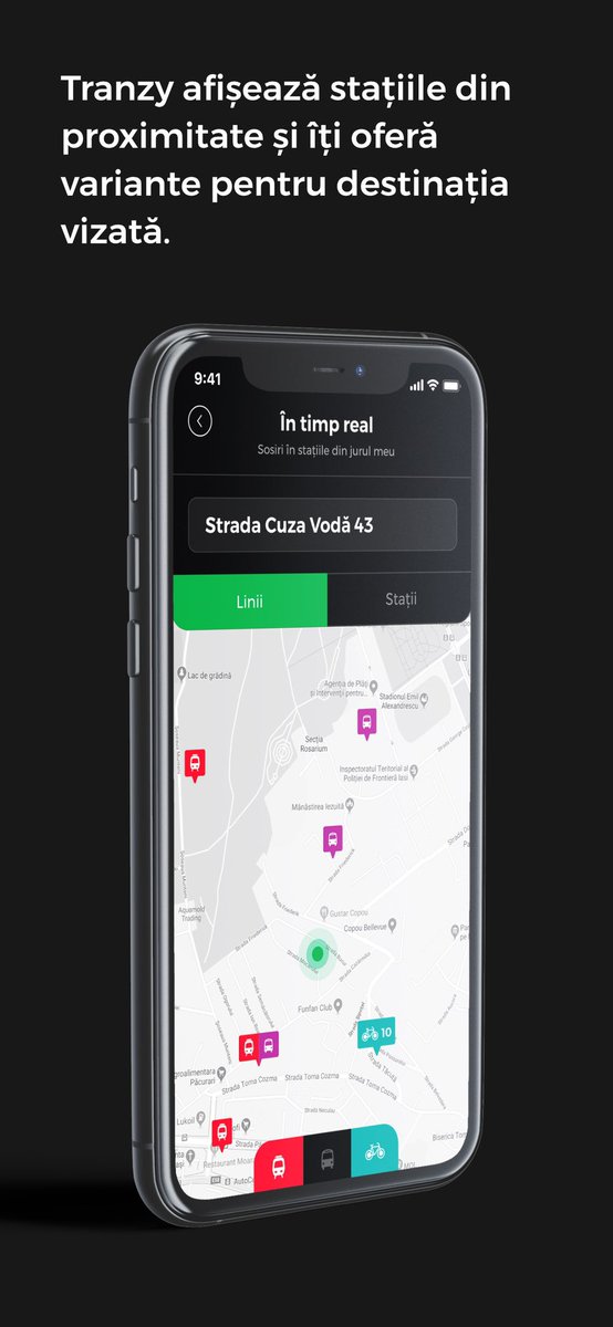 Lansăm aplicația de mobil @tranzy_ai in versiunea beta.

Hai pe tranzy.ro, descarcă aplicația și fii printre cei 1000 de utilizatori care îi testează funcționalitățile. Așteptăm nerăbdători feedback-ul tău! Let’s build together! #realtimedata #realtimetransit