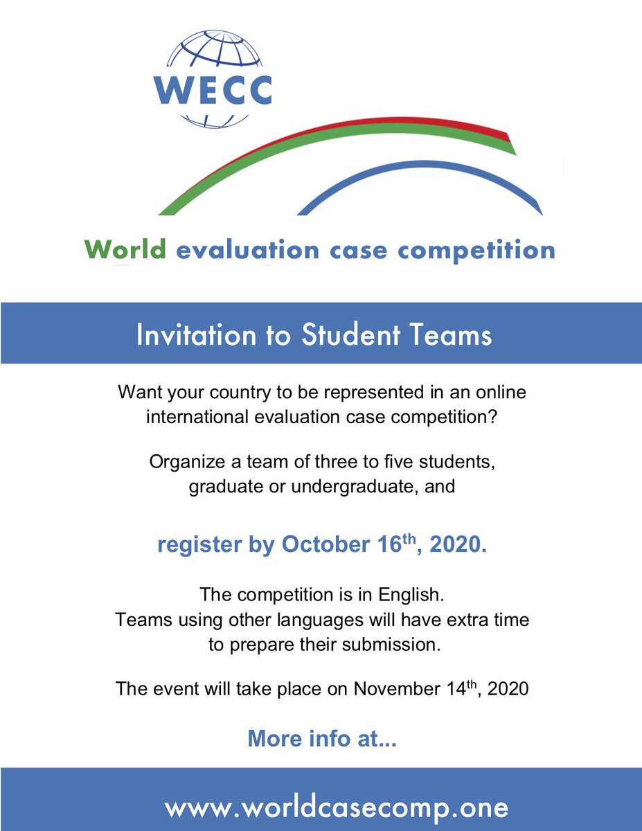 World Evaluation Case Competition (WECC) tweet media