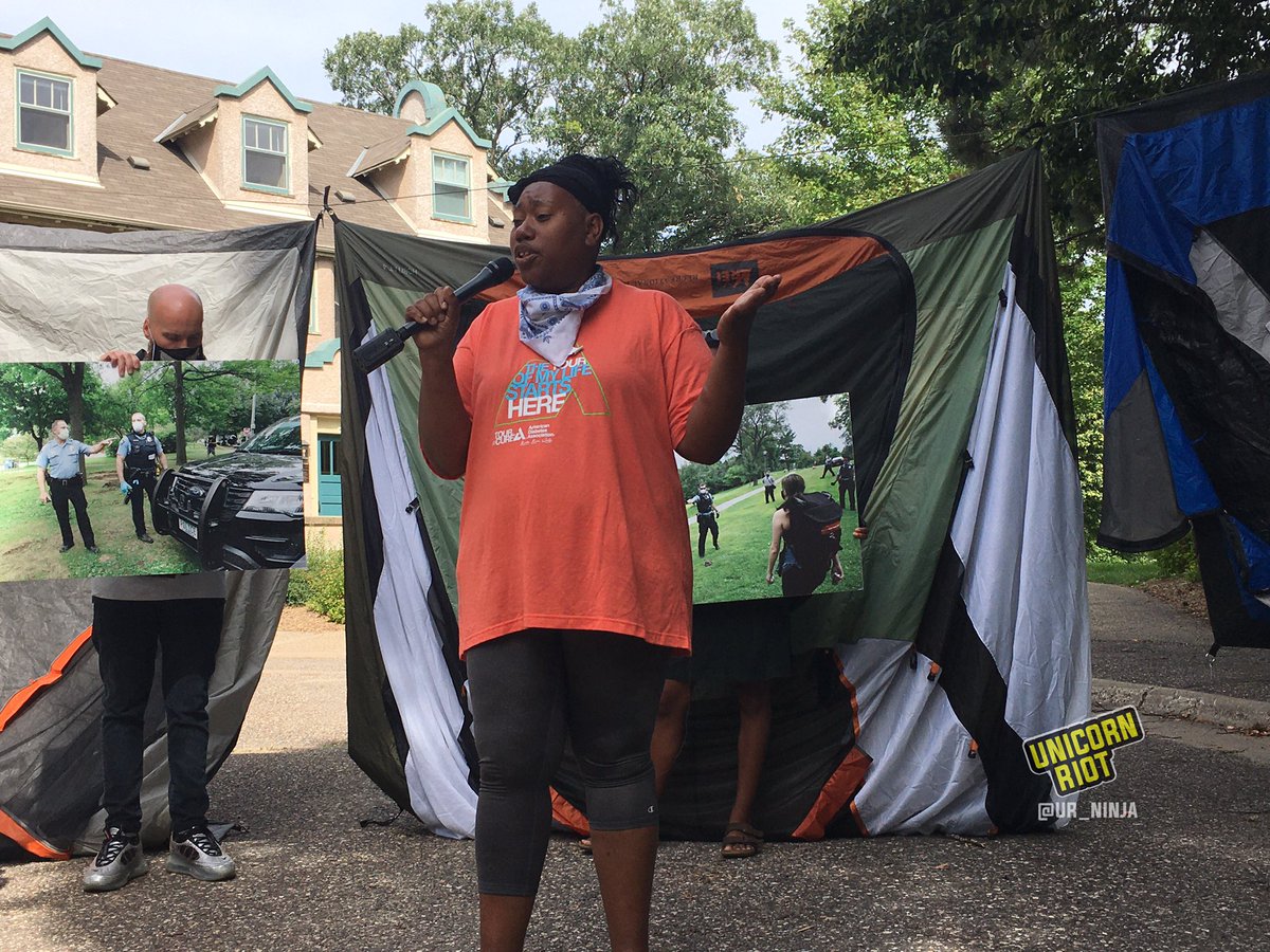 “I’m tired of hearing bullshit. I want people in  #housing.”Junail Anderson, co-founder of Freedom From The Streets, reminded those gathered of the frozen bodies found in Mpls over the 2019-2020 winter season.She noted the need to look at & replicate *good* temporary shelters.