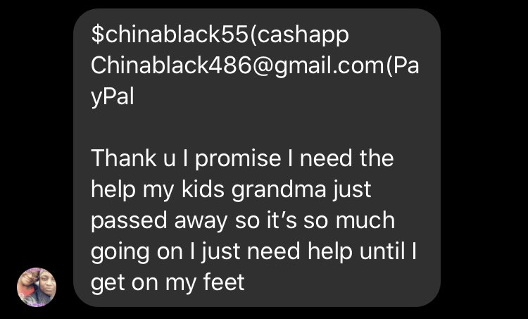 Shell is grieving the loss of her grandmother, is raising 4 kids, and is struggling to make ends meet.CashApp: $chinablack55Venmo: Denita-Webb