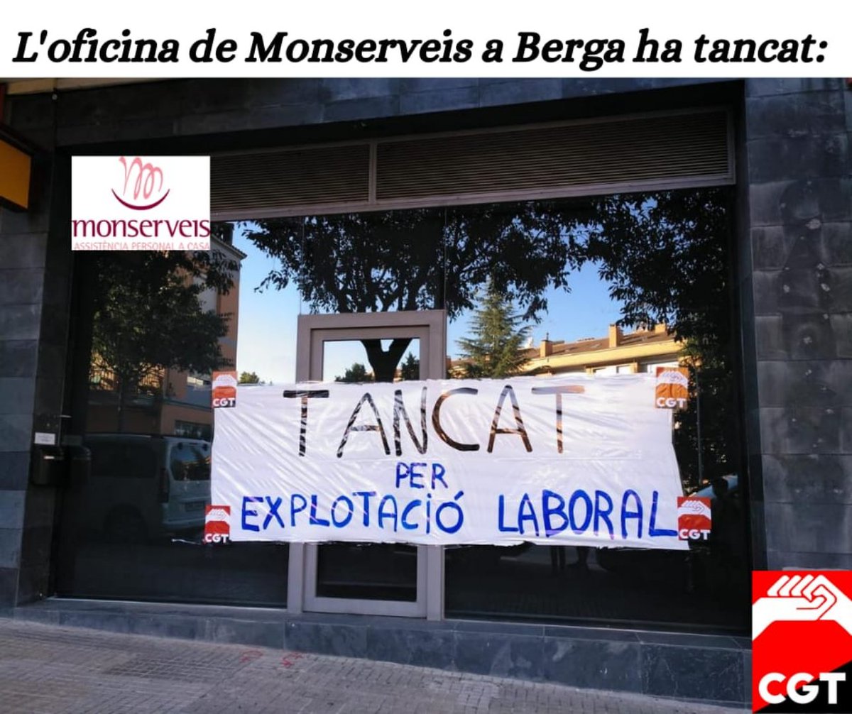 #Monserveis (#EduardFlores, #XavierPubill, #EvaSerrat) tanquen l'oficina que tenien a #Berga. Continuen explotant ara només des de la seu de #Manresa.