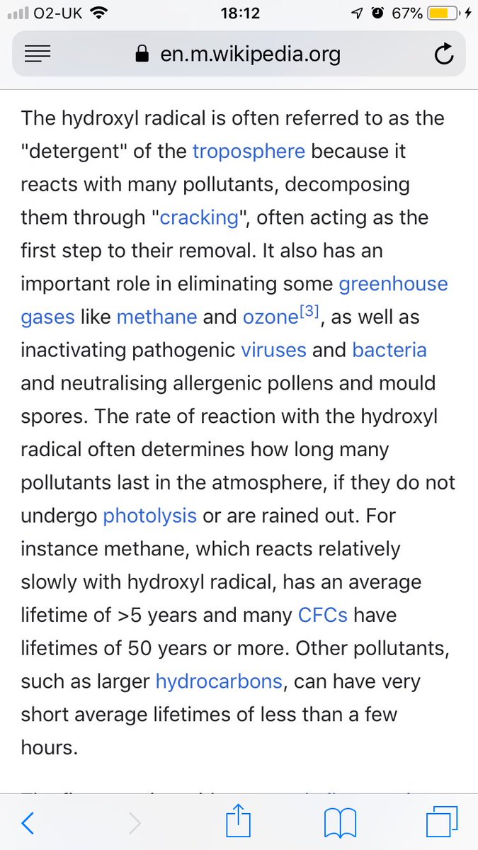 I’ve added here clips from Wikipedia because hearing that countries are forcing people to wear masks outdoors is a complete joke. Nature protects us and the scientists would know this. Hydroxyls are outdoors, we breathe in roughly 1.3 billion of them every time we inhale (NASA).