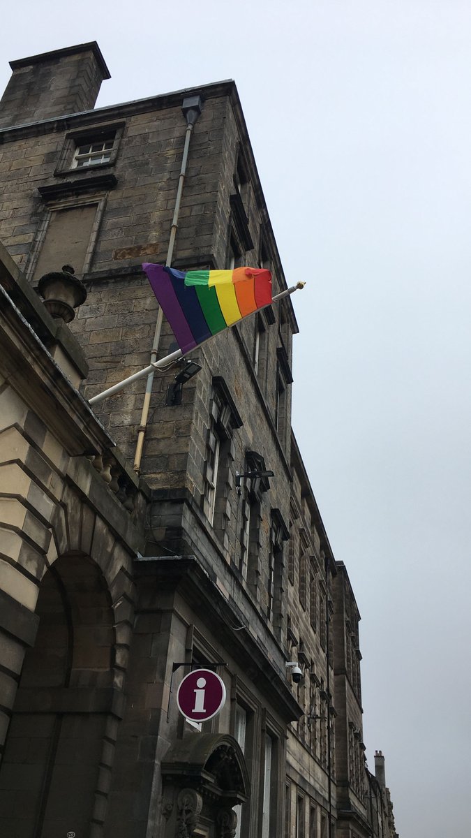 In solidarity with our sister City Krakow and the rights of Poland's LGBT+ community. Flags have been flying today at the City Chambers following a Motion by @cllrcammyday