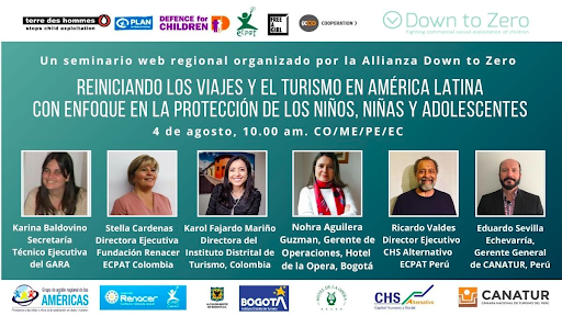 #DownToZeroAlliance organized a webinar on reinitiating travel &amp; tourism in #LatinAmerica with a focus on the protection of children and adolescents from #SexualExploitation. Representatives evaluated also the impact of #COVID19.
bit.ly/3hbQGp5