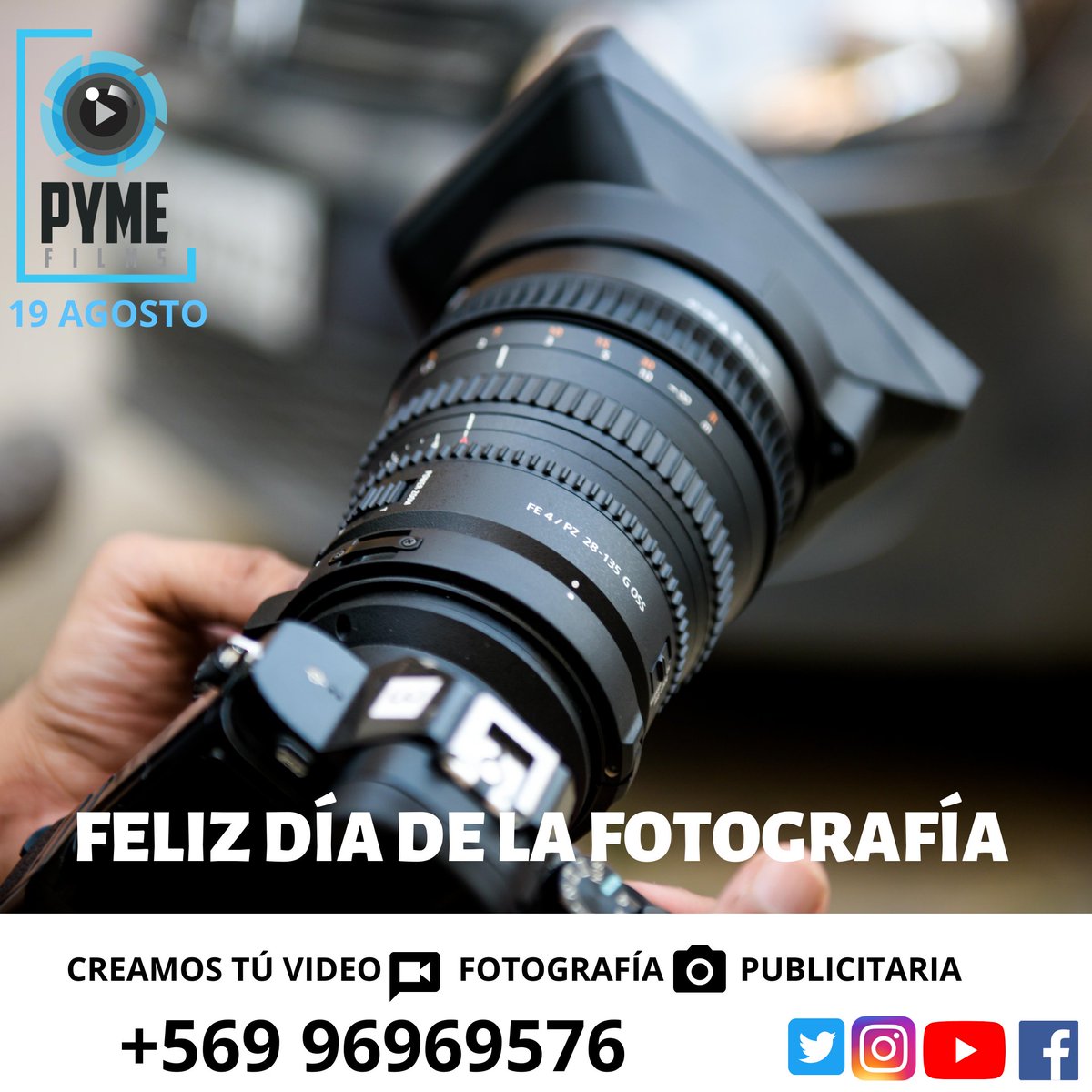 PymeFilms's tweet image. 📸Hoy 19 de Agosto
Día de la #Fotografia a nivel mundial.
☝️Y en #PymeFilms realizamos este hermoso trabajo para nuestros compatriotas en sus #emprendimiento #pymes #microempresarios #empresas
¿Necesitas de nuestros servicios de publicidad en fotografía?
Contáctenos +569 96969576
