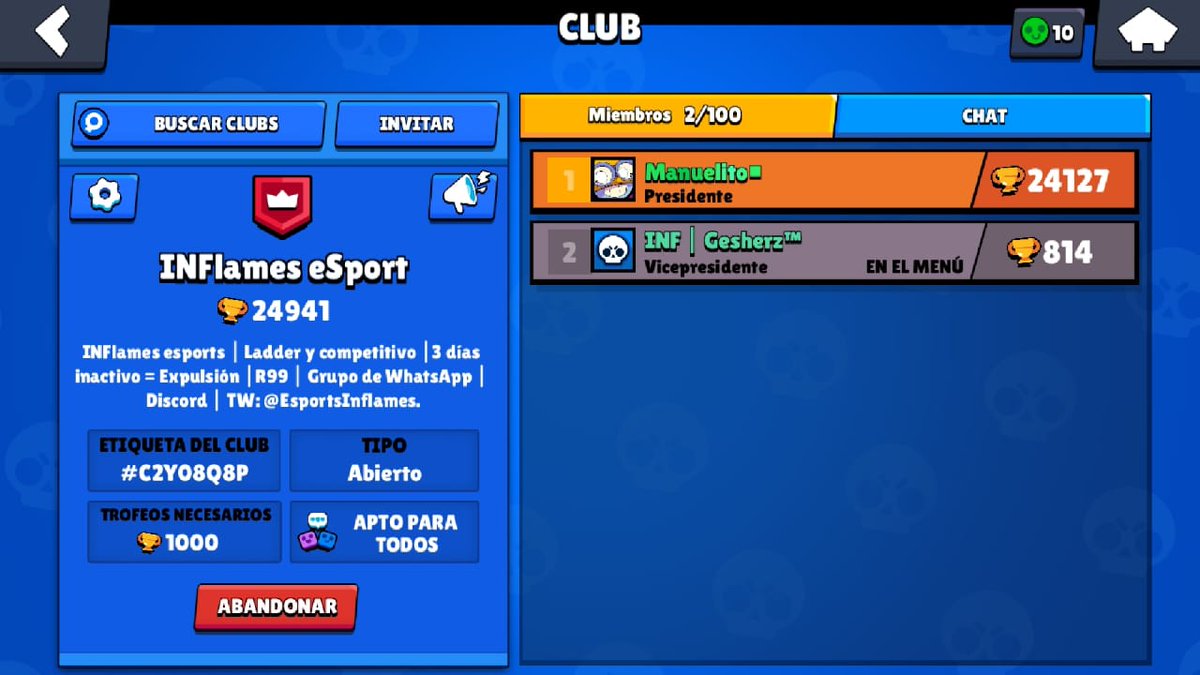 Ya estamos en Brawl Stars, podés unirte al clan o comunicarte con nosotros para el competitivo! 🕹️🎮

link.brawlstars.com/invite/band/es…

#BrawlStars