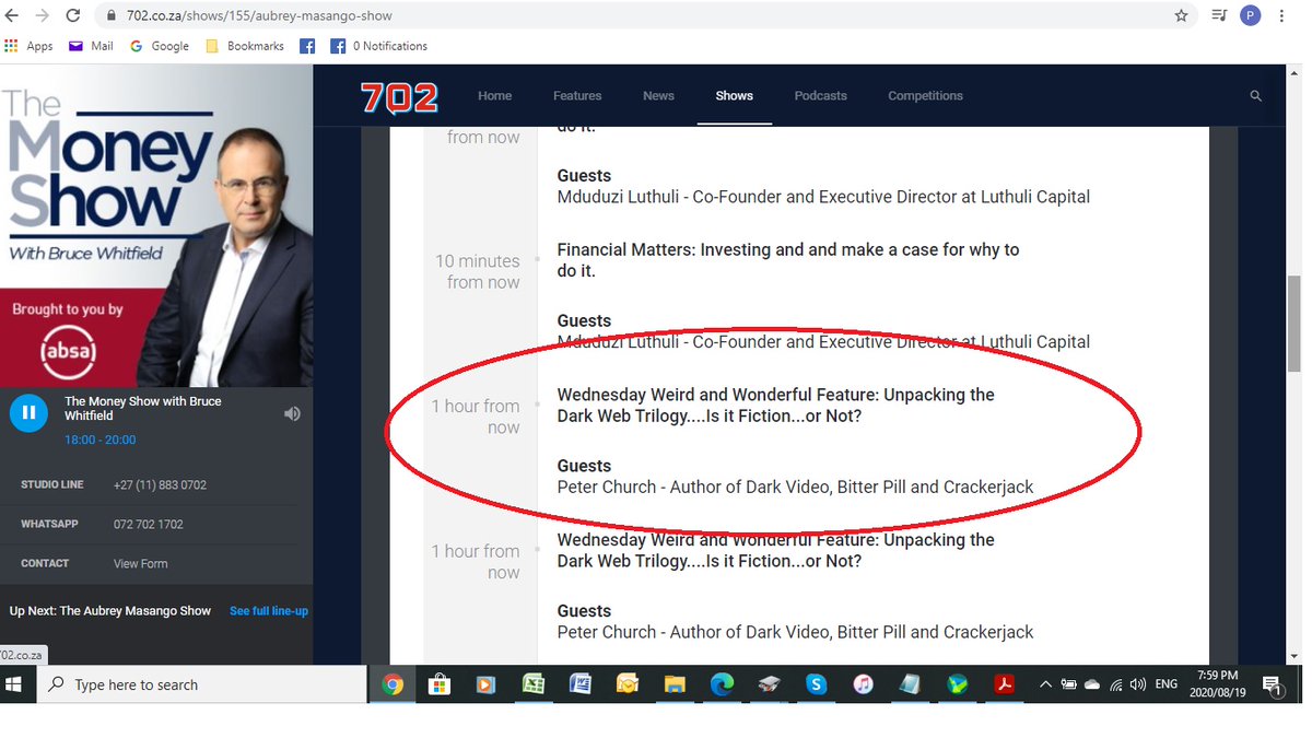 Wednesday Weird and Wonderful Feature: Unpacking the Dark Web Trilogy....Is it Fiction...or Not? <a href="/Radio702/">702</a> #fiction <a href="/catalyst_press/">Catalyst Press</a> <a href="/LAPAUitgewers/">LAPA Uitgewers</a>