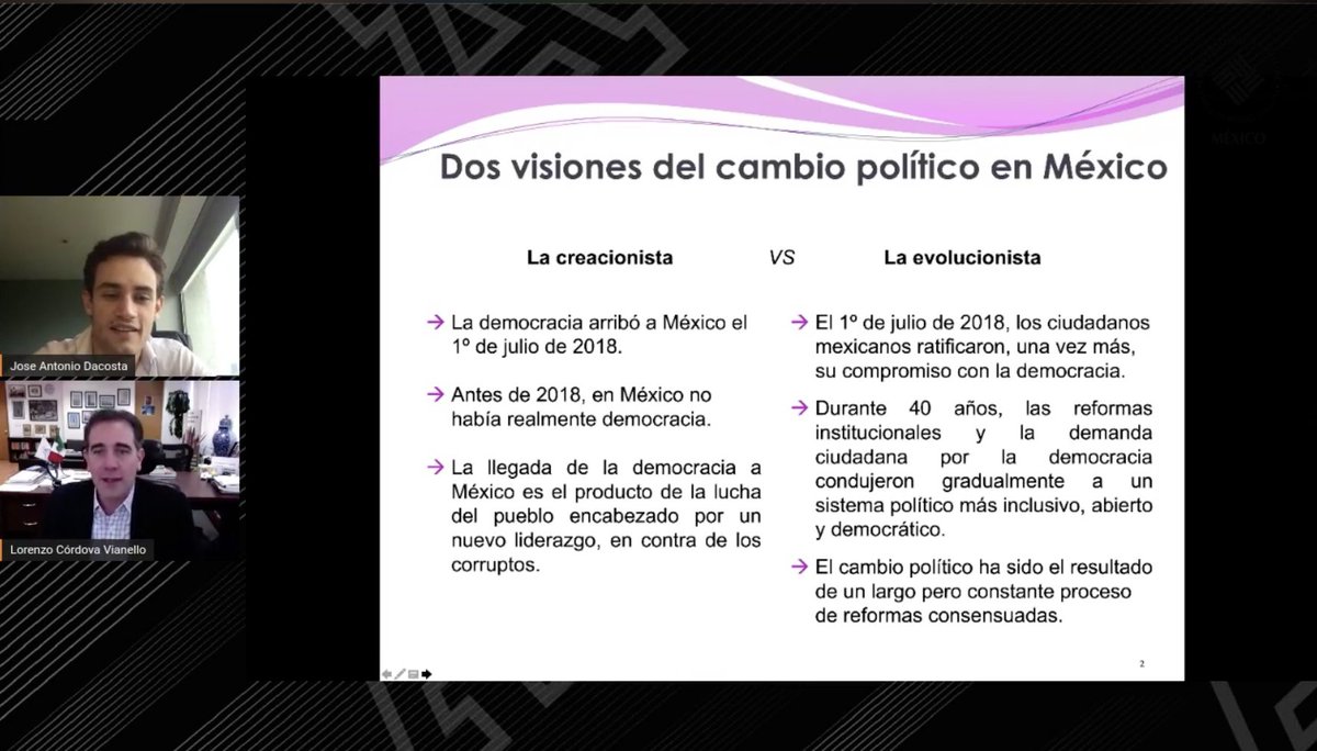 El 1 de julio de 2018, los resultados que arrojó una elección libre en la que las y los mexicanos pudimos votar sin restricciones, en una competencia equilibrada, son la consecuencia del tránsito hacia la #democracia que habíamos ya logrado concretar: <a href="/lorenzocordovav/">Lorenzo Córdova V.</a>.