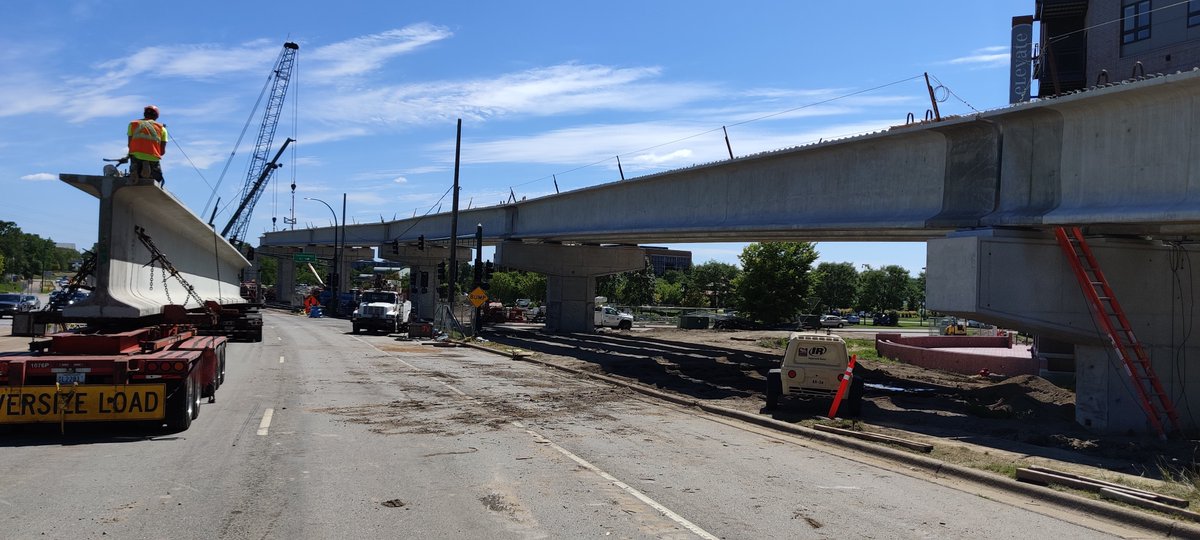 Shout out to our <a href="/Forterra/">John Burwell</a> plant in  Elk River, MN!  The  Light Rail Project, the Prairie Center Drive Bridge in Minneapolis, MN  Southwest . The project consist of 40 pc. of 82” girders average length 140’ long and 4 beams per span to carry Light Rail Trains.
<a href="/RAIL/">RAIL Magazine</a> <a href="/bridge/">bridge</a>
