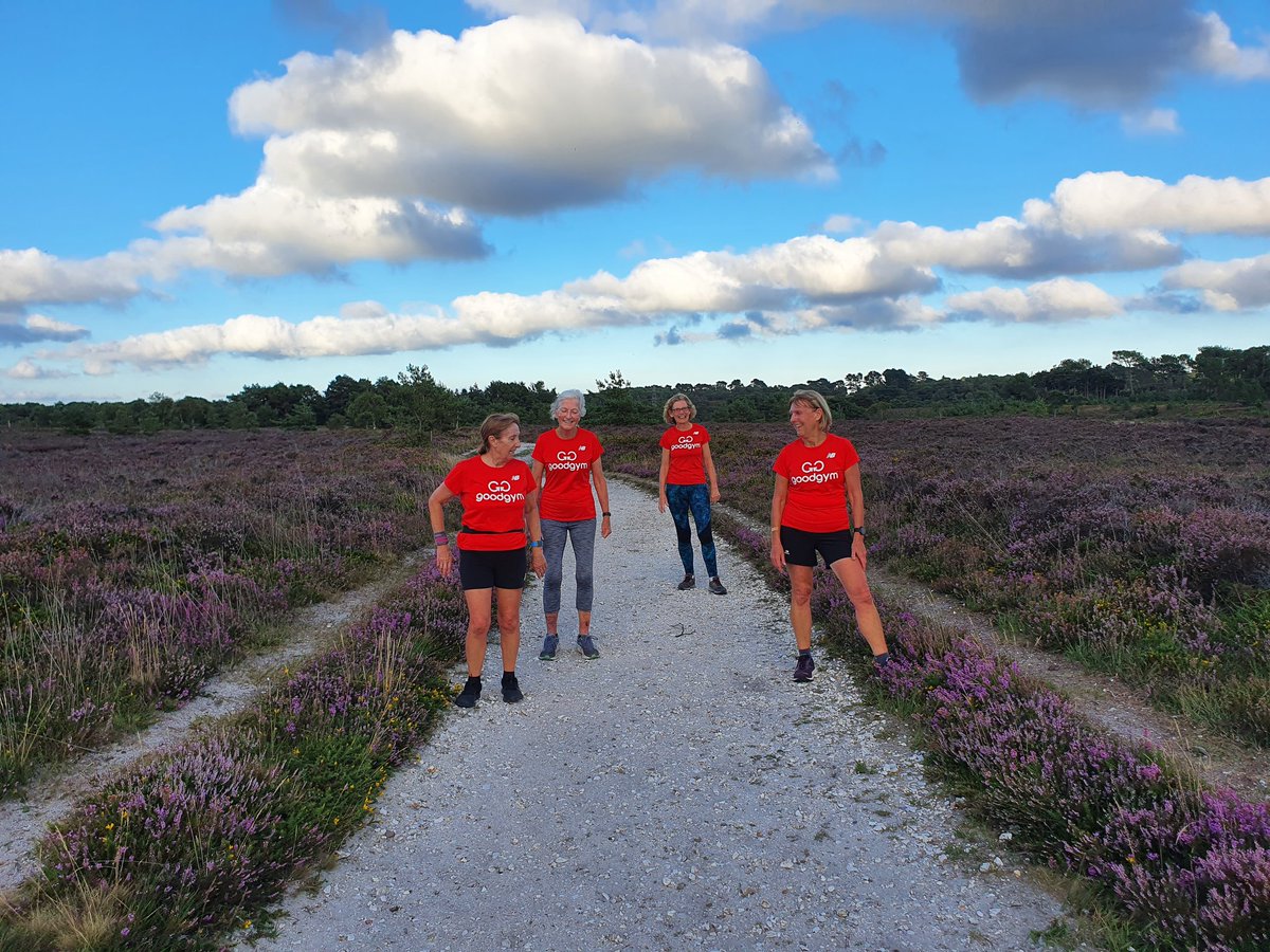 Goodgym runners are more than just running buddies. They are friends! No task this week, so onto the local heath to enjoy the views, undulating pathways and company! #lovedorset #runningfriends #canfordheath