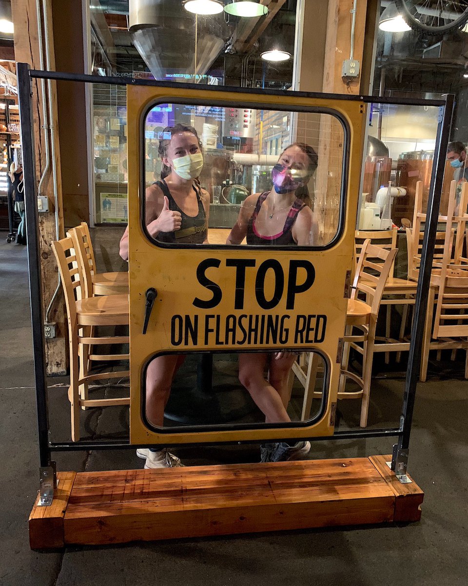 Stmworks's tweet photo. 😆 We've been able to add more indoor seating thanks to Joel and Chip's clever construction of these COVID barriers!
#visitdurango #durangoco #durangocolorado #sodurango https://t.co/ncl5etr2k7