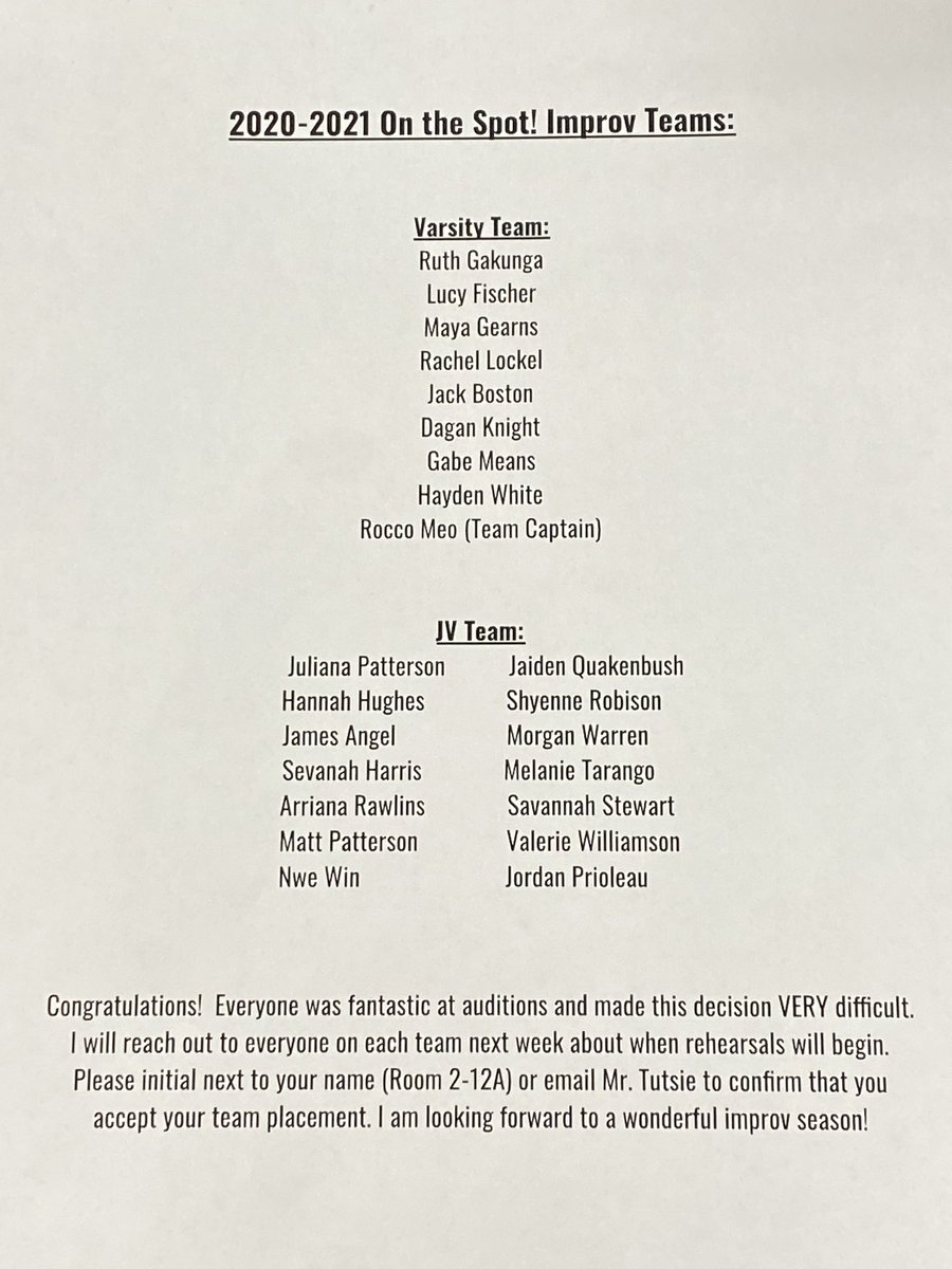Thank you to everyone who auditioned! You all were AMAZING. Keep up the great work moving forward. 🎭#pmhstheatre #gofalcons