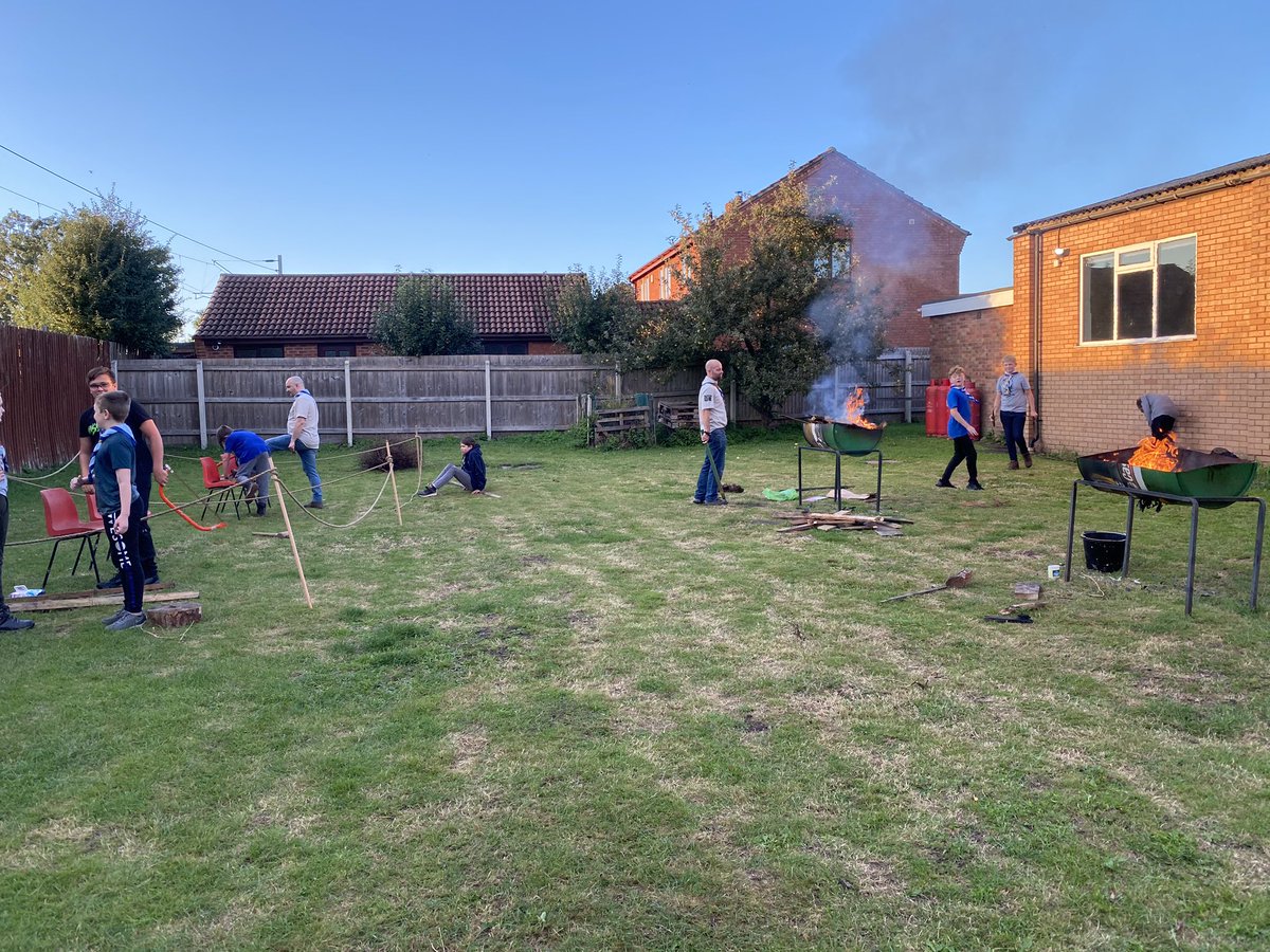Yesterday’s Scouts at our HQ... fires 🔥 chopping area 🪓 and food! 🍗 What more could you want...! #SkillsForLife #SocialDistancing #Scouts