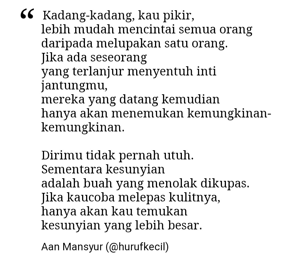 ryanpratm's tweet image. Greatest definition of love by Aan Mansyur