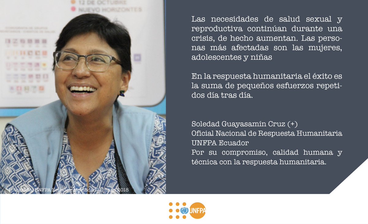 UNFPAecuador's tweet photo. UNFPA Ecuador rinde homenaje a su equipo de trabajo en el #DíaMundialDeLaAsistenciaHumanitaria, por la defensa de los derechos humanos y la dignidad de todas las personas en la respuestas humanitarias https://t.co/4MTKEvebHN