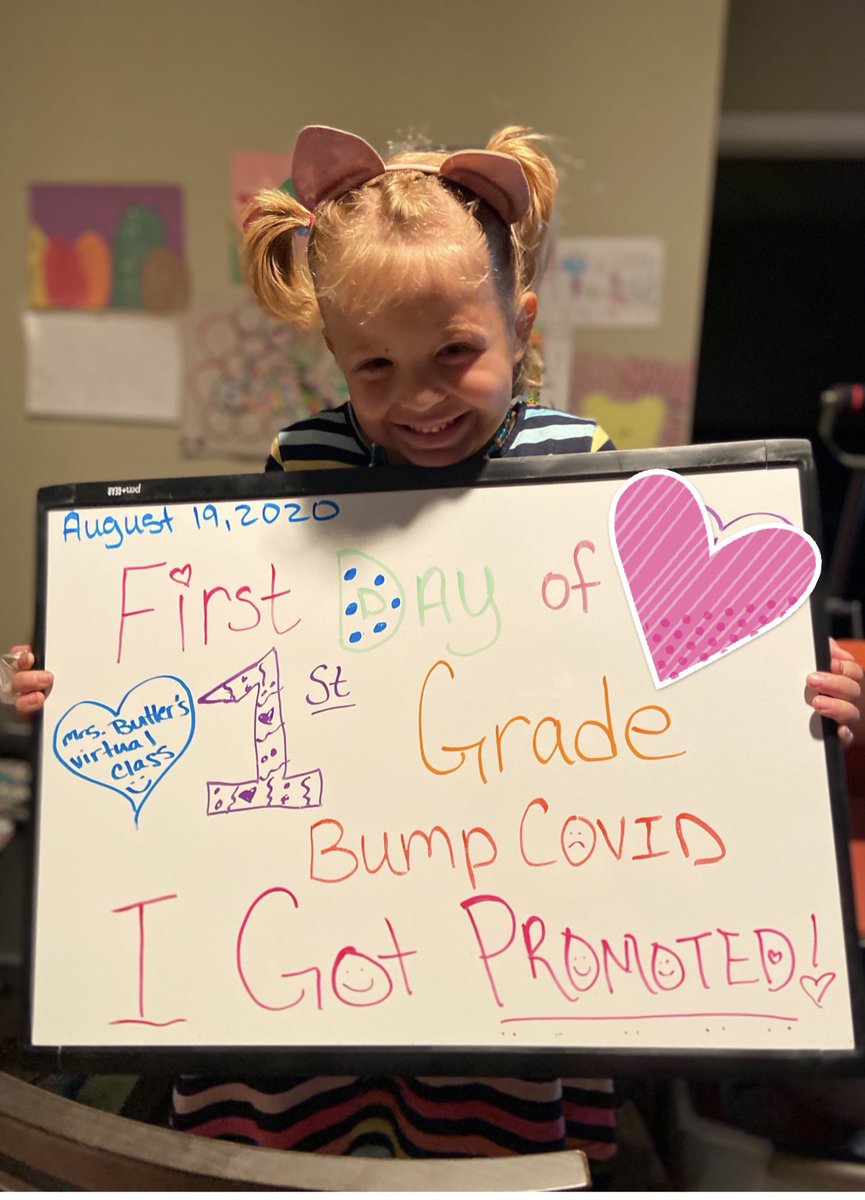 ButlerVicki's tweet photo. This little one made this teachers day on the first day of virtual school.  We may not be together but she made me feel like we were. https://t.co/MHpROgDIve