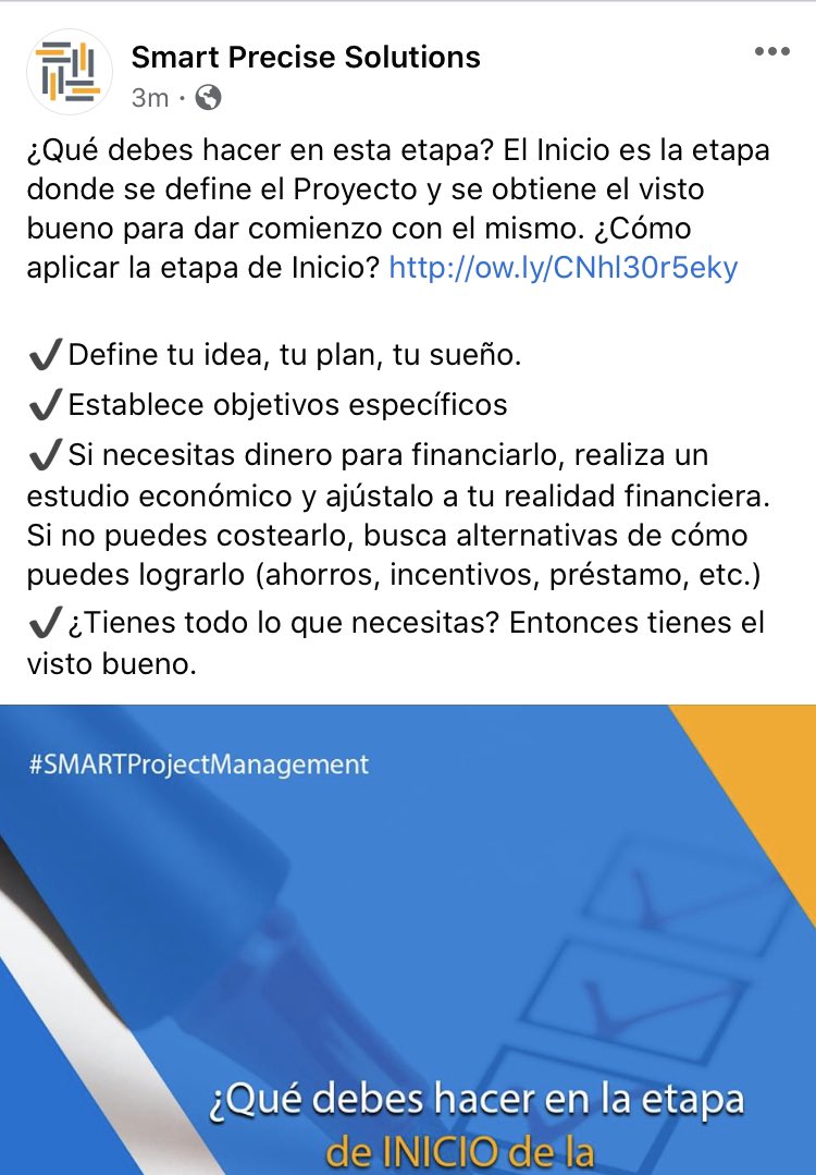SmartPreciseSol's tweet image. ¿Qué debes hacer en esta etapa? El Inicio es la etapa donde se define el Proyecto y se obtiene el visto bueno para dar comienzo con el mismo. ¿Cómo aplicar la etapa de Inicio? Te decimos aquí👇🏻👇🏻ow.ly/CNhl30r5eky #SMARTProjectManagement