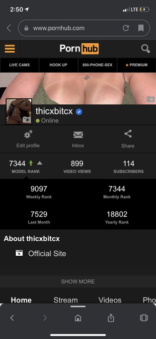 Let’s get me to 1k views on PORNHUB!  #pornhub #ThickGirlTwitter #ThickthighsSaveLives #OnlyFansPromo