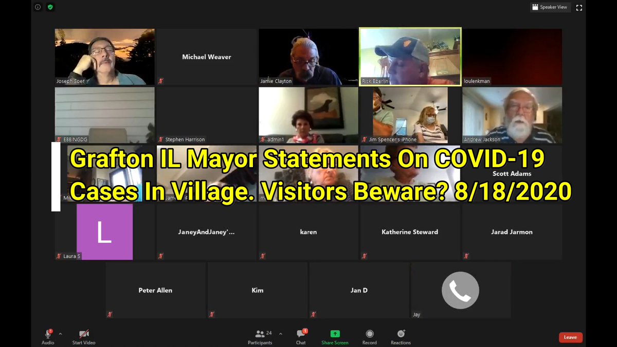 Grafton Mayor addresses COVID-19 during Zoom meeting. If you don't like people not wearing masks, it's suggested you don't go inside the business. youtu.be/afYvUDYx3Xs