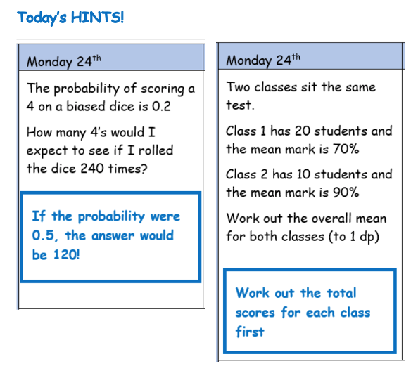RodillianMaths's tweet photo. Good morning @Rodillian_Ac and @BBGAcademy @BBGMATHS students. Here are today’s hints for your daily questions. Y9 &amp; Y10, check your emails to see the rest of the questions and remember to email Miss Clifton if you get stuck #Maths #DailyHabits #MondayMotivation https://t.co/uzLNVtD4NT