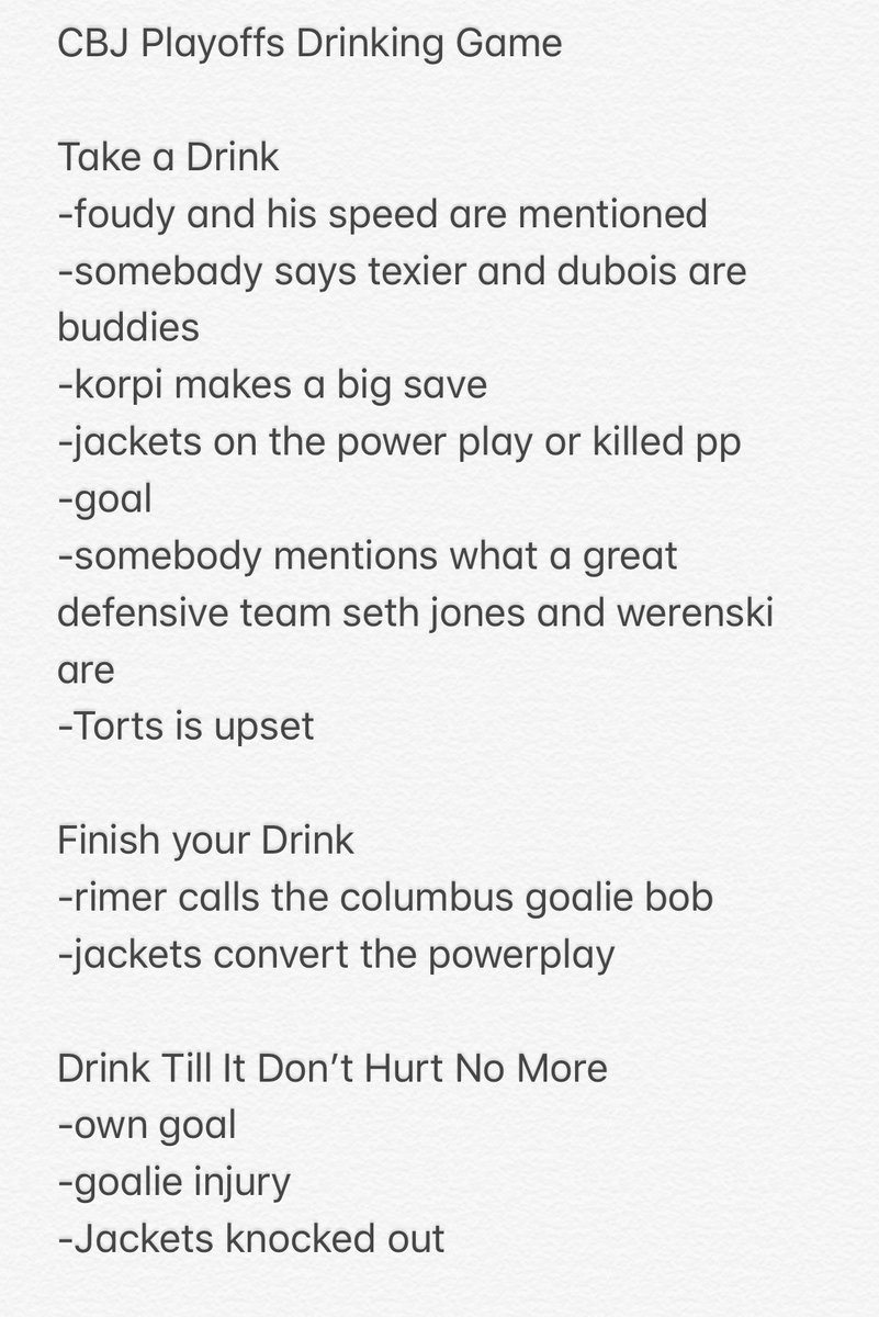 OtterlyAbsurd's tweet photo. Glad I got this done yesterday, I guess. #CBJ #WeDrinkAsOne https://t.co/vXJ2ty5nbd