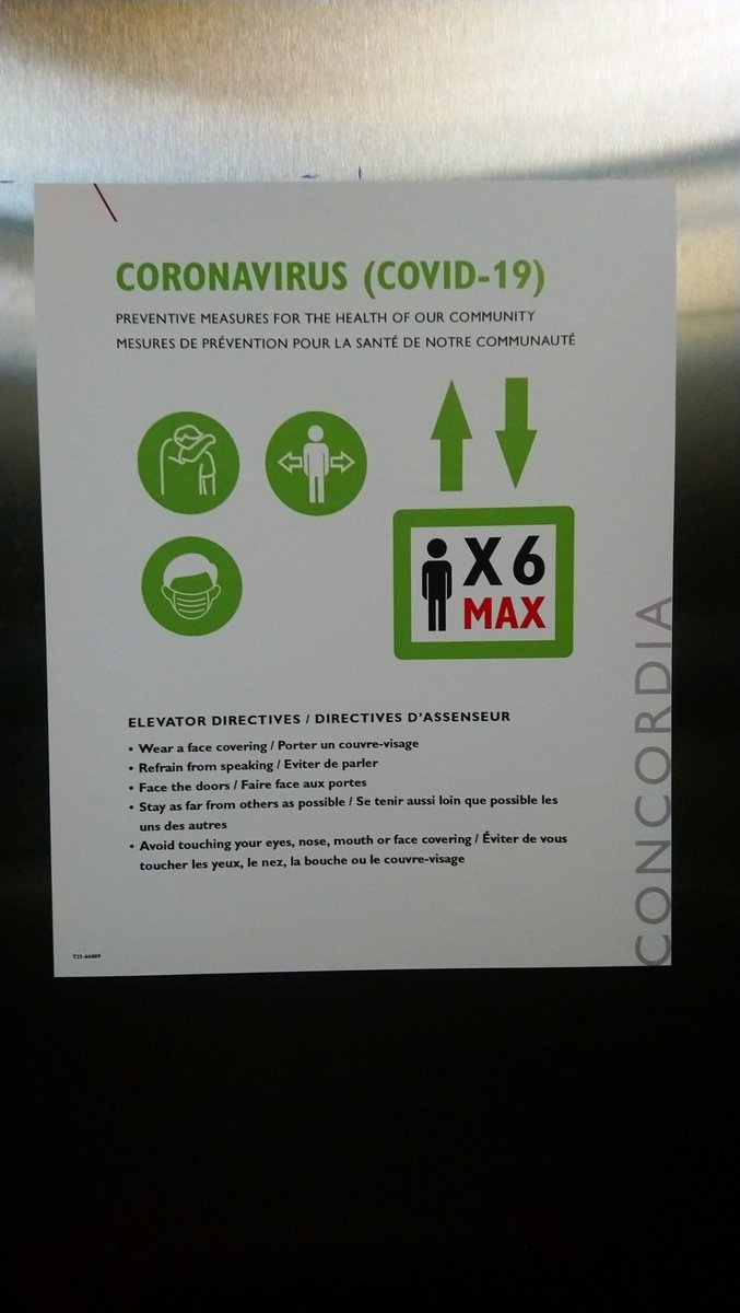 It's even hard to fit 6 people in a normal day in this elevator! Super wise decision for social distancing.