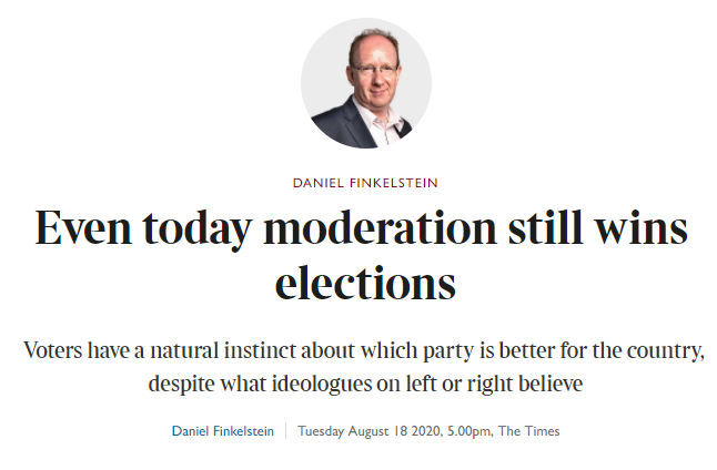 I read the article and it basically amounts to "my politics, my ideas and my friends are the natural and rightful leaders of the country" wrapped up in a pseudo-intellectual argument about moderation in order to be fit for print in the UK's "serious" paper of record.