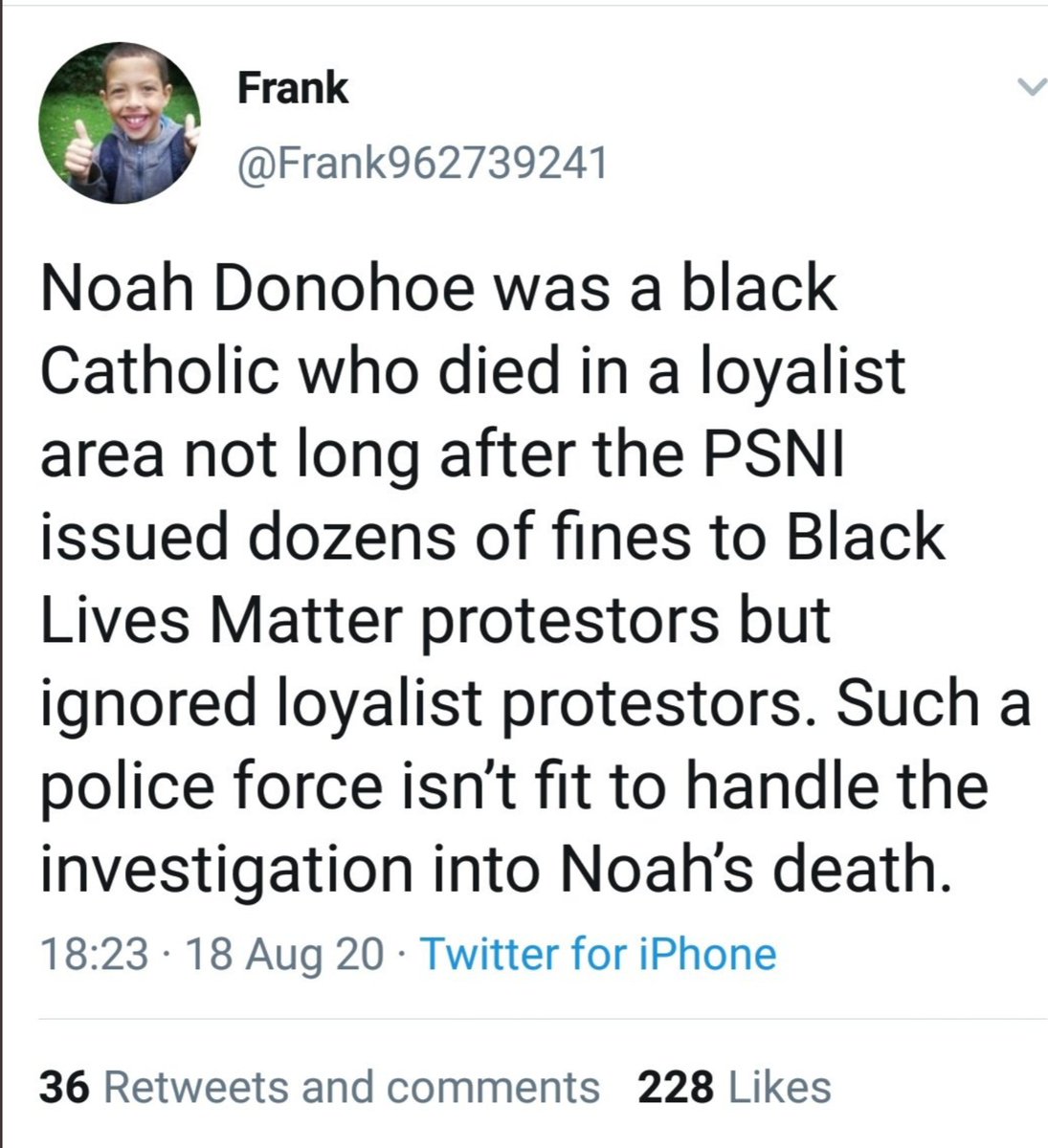 Supporting the family does not mean reinforcing conspiracy theories. To suspect hundreds in 1 community would cover up a child's death, psni involvement in it all &amp; that loyalist paramilitaries can weild such influence? Really? Or is it an excuse to go after what some dislike?